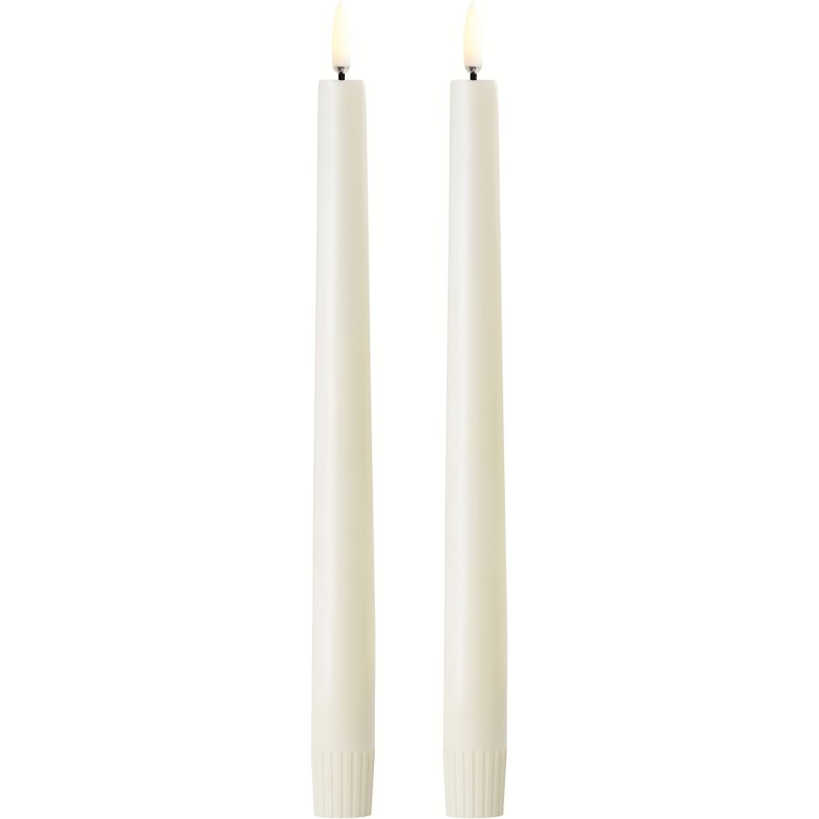 Uyuni Lighting Kronelys LED 2 stk. �2,3xH25 cm, Ivory