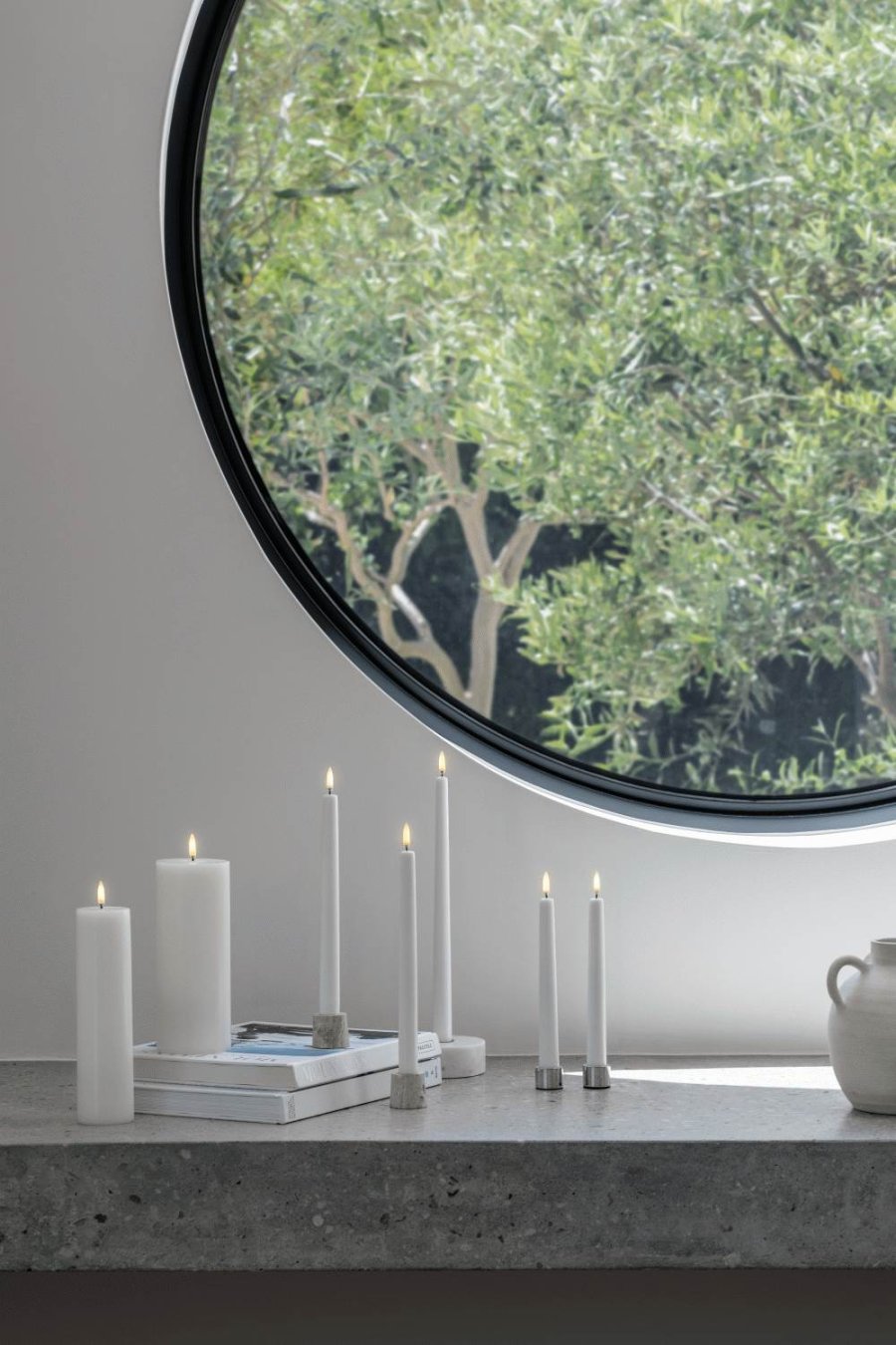 Uyuni Lighting Kronelys LED 2 stk. �2,3xH20 cm, Nordic White