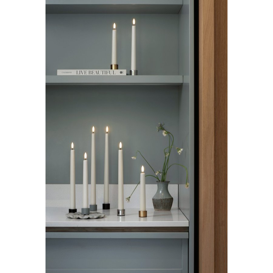 Uyuni Lighting Kronelys LED 2 stk. �2,3xH20 cm, Nordic White