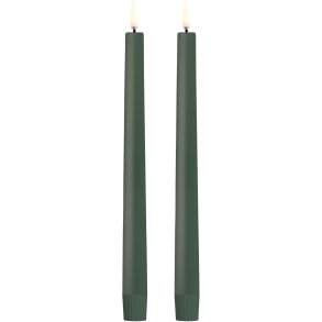Uyuni Lighting Soft-fit Stabkerzen LED 2er Set Ø2,3xH25 cm, Olive Green