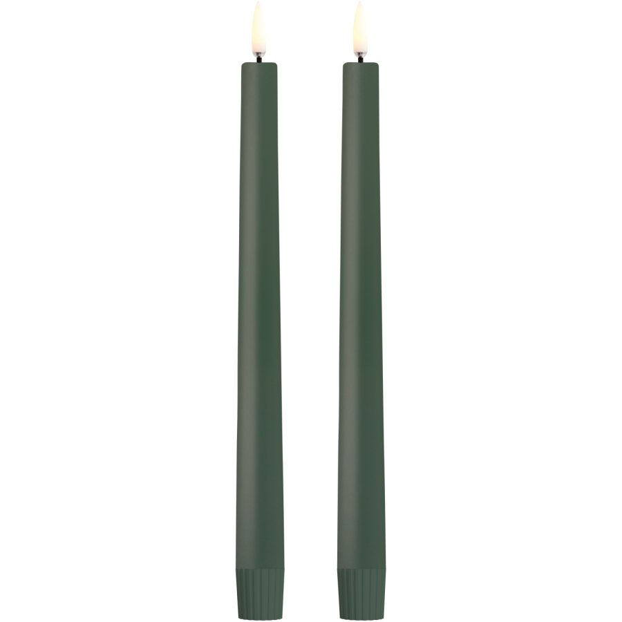 Uyuni Lighting Soft-fit Stabkerzen LED 2er Set Ø2,3xH25 cm, Olive Green