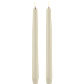 Uyuni Lighting Kronelys LED 2 stk. 2,3xH25 cm, Oyster Grey