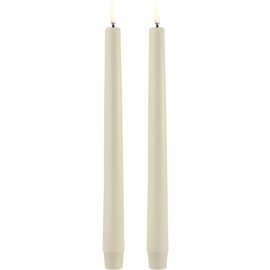 Uyuni Lighting Kronelys LED 2 stk. 2,3xH25 cm, Oyster Grey