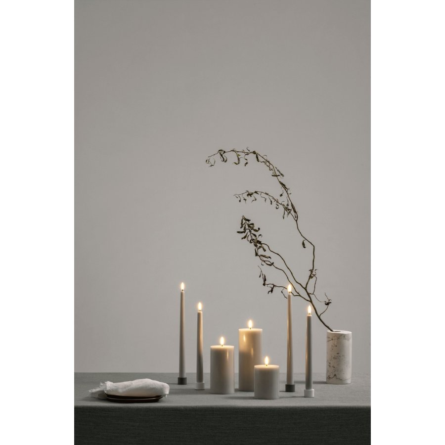 Uyuni Lighting Kronelys LED 2 stk. 2,3xH32 cm, Oyster Grey