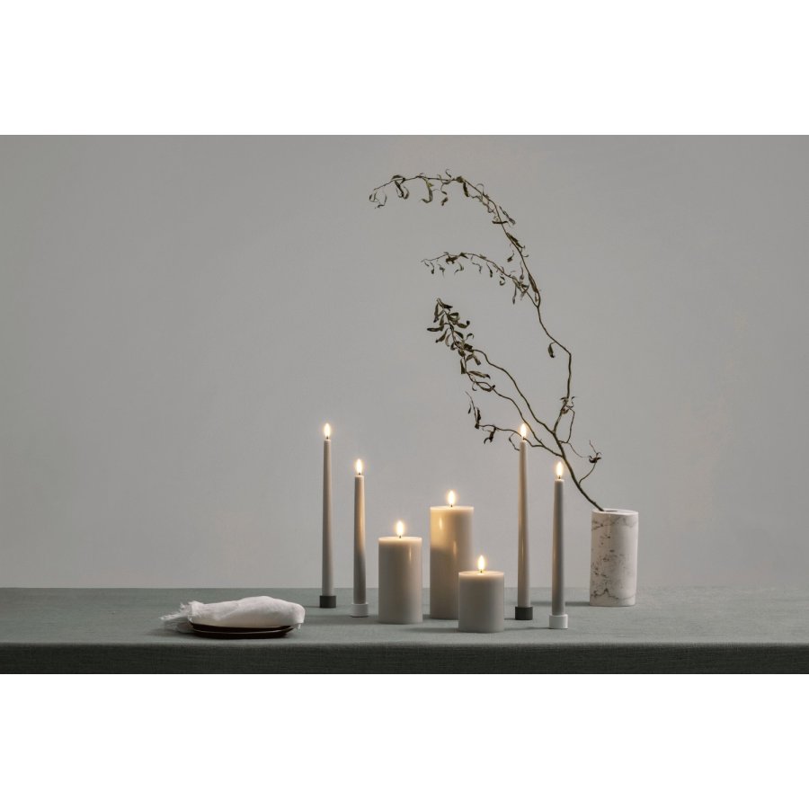 Uyuni Lighting Kronelys LED 2 stk. 2,3xH32 cm, Oyster Grey