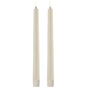 Uyuni Lighting Soft-fit Stabkerzen LED 2er Set Ø2,3x25 cm, Oyster Grey