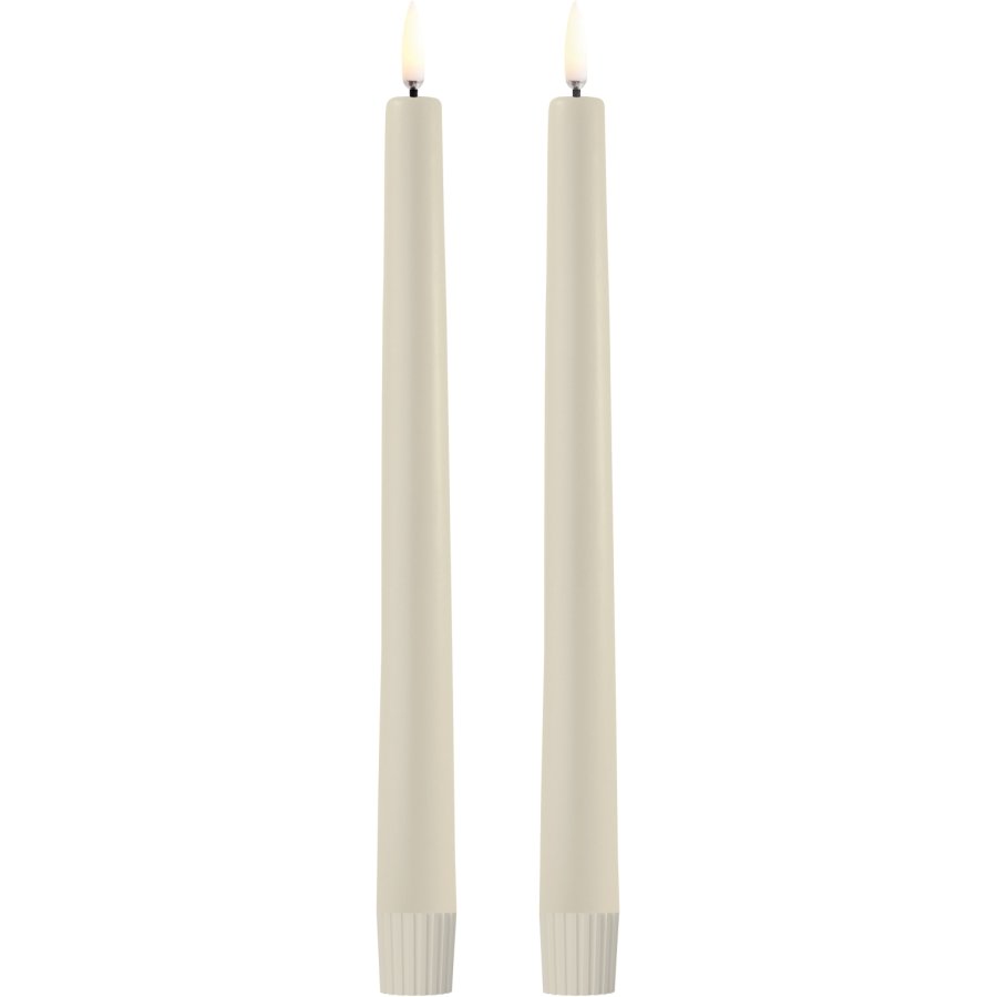 Uyuni Lighting Soft-fit Stabkerzen LED 2er Set Ø2,3x25 cm, Oyster Grey