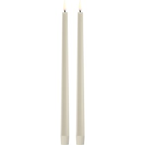 Uyuni Lighting Soft-fit Stabkerzen LED 2er Set Ø2,3x32 cm, Oyster Grey