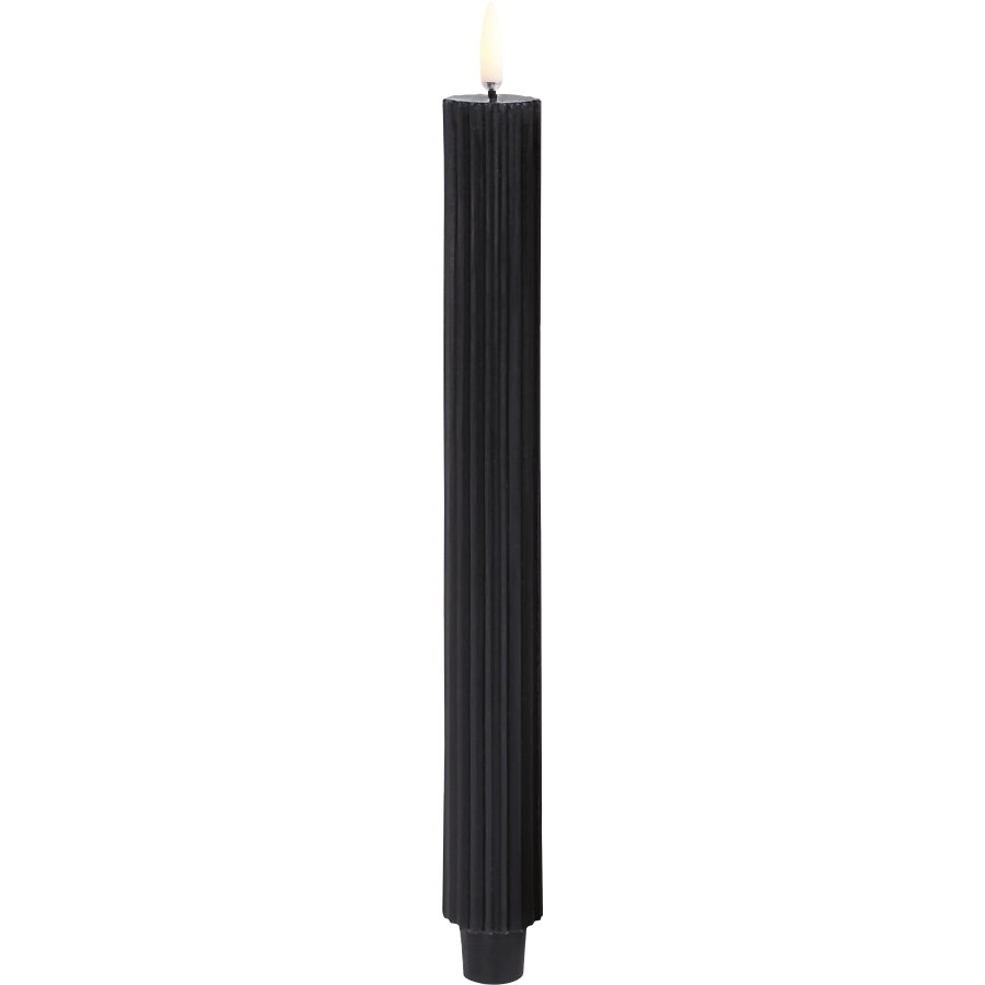 Uyuni Lighting Kronelys m. Riller LED 2 stk. 3,2xH25,5 cm, Pain Black