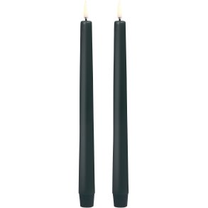 Uyuni Lighting Kronelys LED 2 stk. 2,3xH25 cm, Pine Green