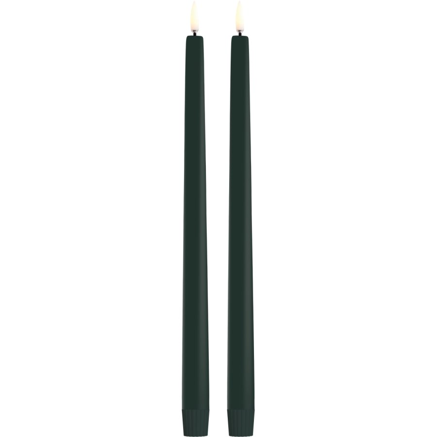 Uyuni Lighting Soft-fit Stabkerzen LED 2er Set Ø2,3xH32 cm, Pine Green
