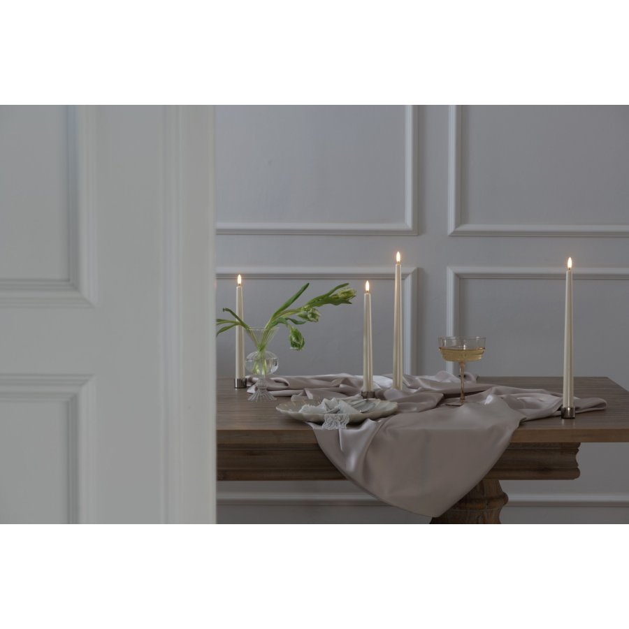 Uyuni Lighting Soft-fit Stabkerzen LED 2er Set Ø2,3xH25,2 cm, Pearl Ivory
