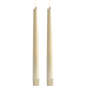 Uyuni Lighting Soft-fit Stabkerzen LED 2er Set Ø2,3xH25,2 cm, Pearl Ivory