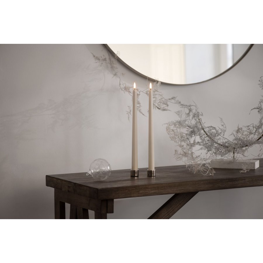 Uyuni Lighting Soft-fit Stabkerzen LED 2er Set Ø2,3xH32 cm, Elfenbein, Pearl Ivory