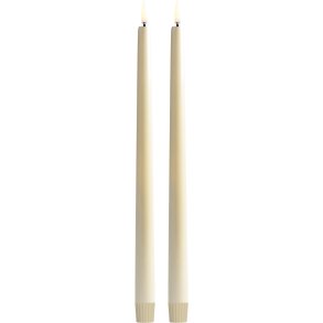Uyuni Lighting Soft-fit Stabkerzen LED 2er Set Ø2,3xH32 cm, Elfenbein, Pearl Ivory
