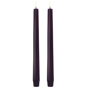 Uyuni Lighting Kronelys LED 2 stk. 2,3xH25 cm, Plum