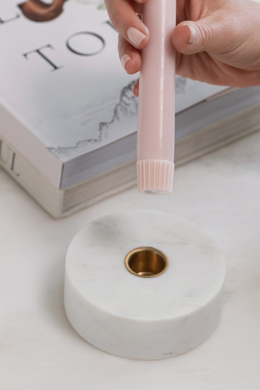 Uyuni Lighting Kronelys LED 2 stk. �2,3xH25 cm, Rose Powder