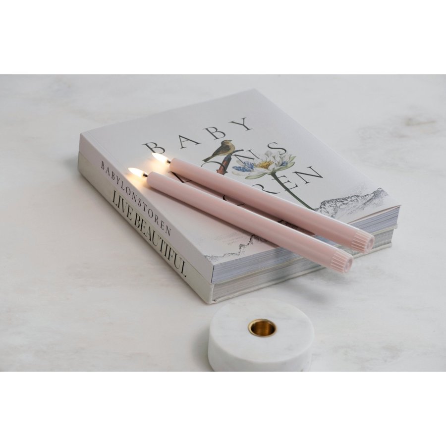 Uyuni Lighting Kronelys LED 2 stk. �2,3xH25 cm, Rose Powder