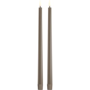 Uyuni Lighting Soft-fit Stabkerzen LED 2er Set Ø2,3xH32 cm, Elfenbein, Sandstone
