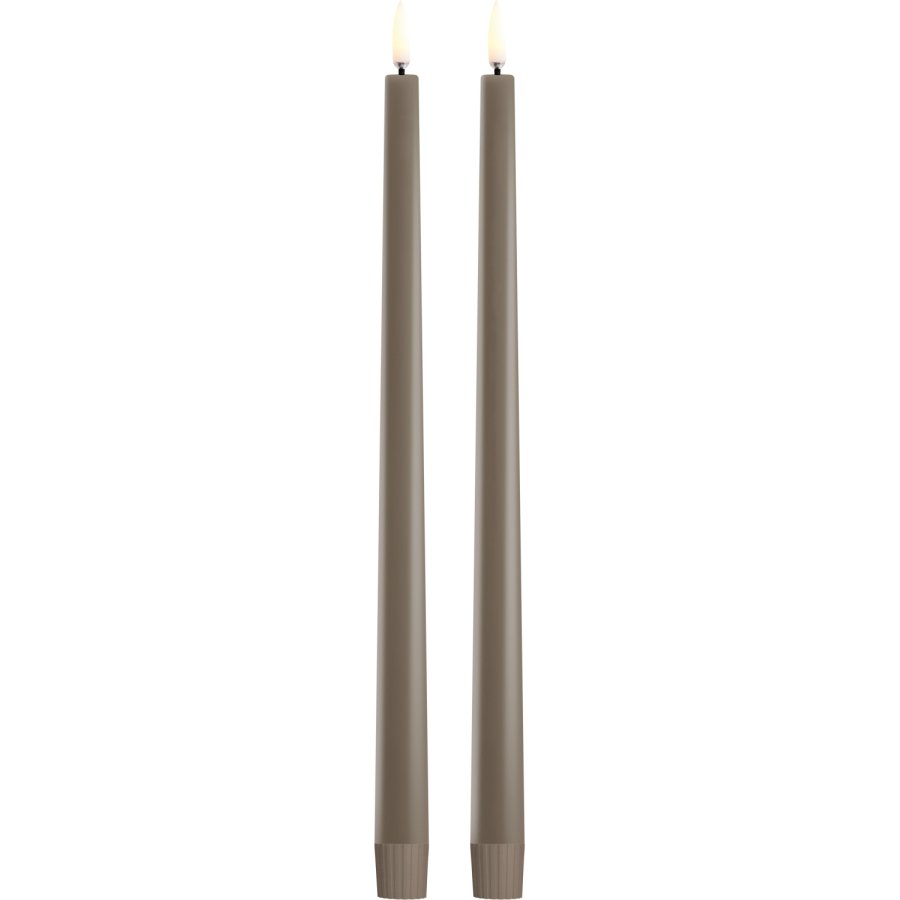 Uyuni Lighting Soft-fit Stabkerzen LED 2er Set Ø2,3xH32 cm, Elfenbein, Sandstone