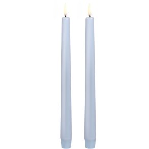 Uyuni Lighting Kronelys LED 2 stk. 2,3xH25 cm, Skype Blue