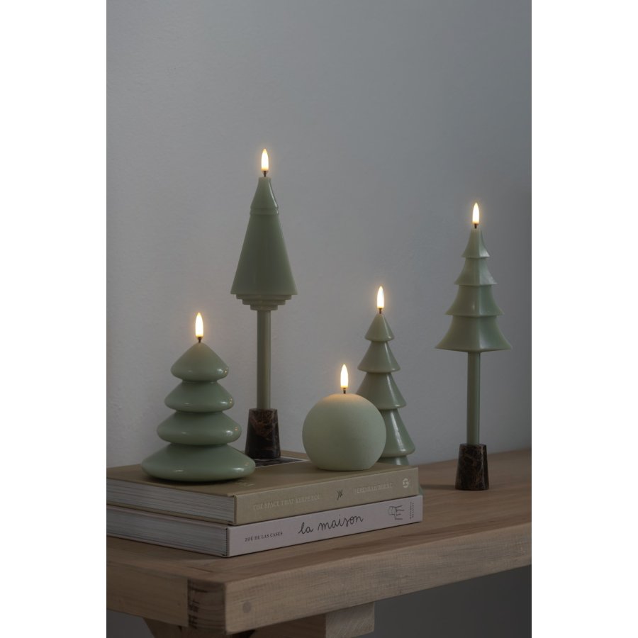 Uyuni Lighting Weihnachtsbaumkerze LED B9xØ1,3xH25 cm, Sage Green