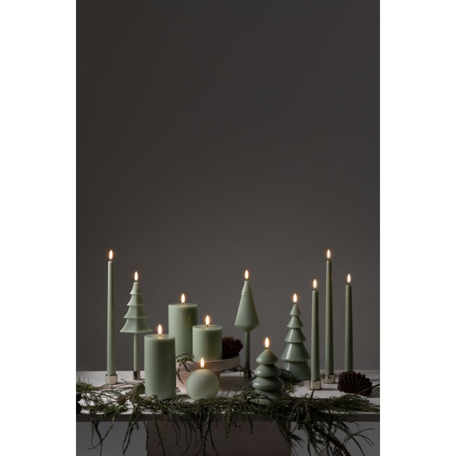 Uyuni Lighting Weihnachtsbaumkerze LED B9xØ1,3xH25 cm, Sage Green