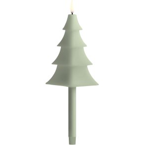 Uyuni Lighting Weihnachtsbaumkerze LED B9xØ1,3xH25 cm, Sage Green