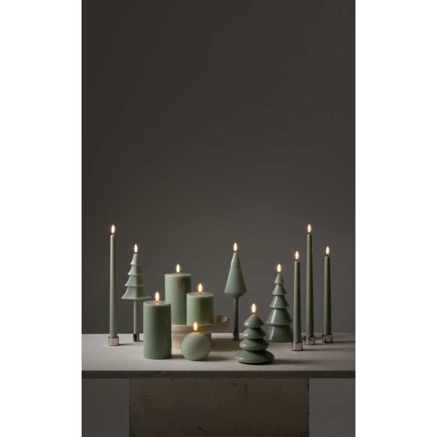 Uyuni Lighting Weihnachtsbaumkerze LED B7xØ1,3xH25 cm, Sage Green