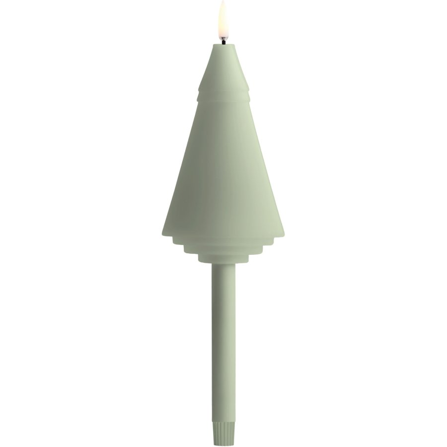 Uyuni Lighting Weihnachtsbaumkerze LED B7xØ1,3xH25 cm, Sage Green
