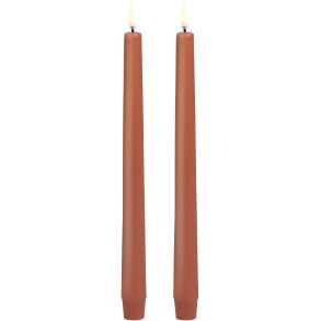 Uyuni Lighting Kronelys LED 2 stk. 2,3xH25 cm, Terracotta