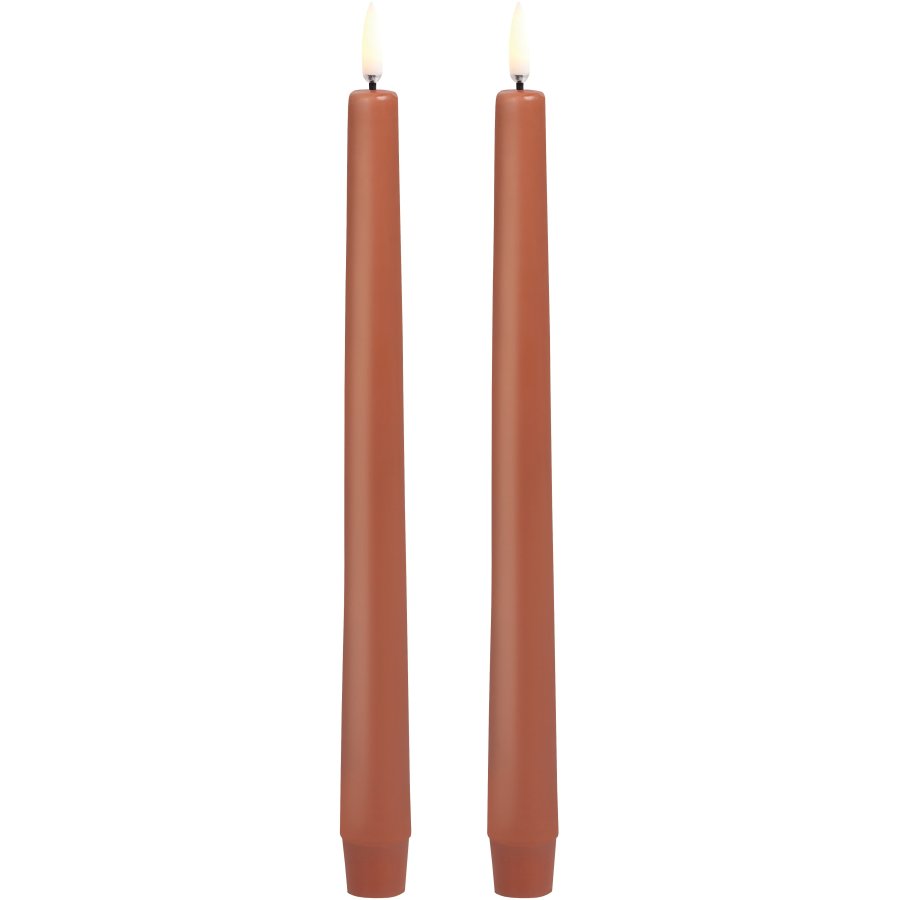 Uyuni Lighting Kronelys LED 2 stk. 2,3xH25 cm, Terracotta