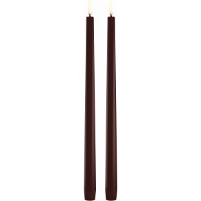 Uyuni Lighting Kronelys LED 2 stk. 2,3xH32 cm, Wine Red