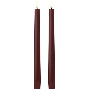 Uyuni Lighting Soft-fit Stabkerzen LED 2er Set Ø2,3xH25 cm, Wine Red