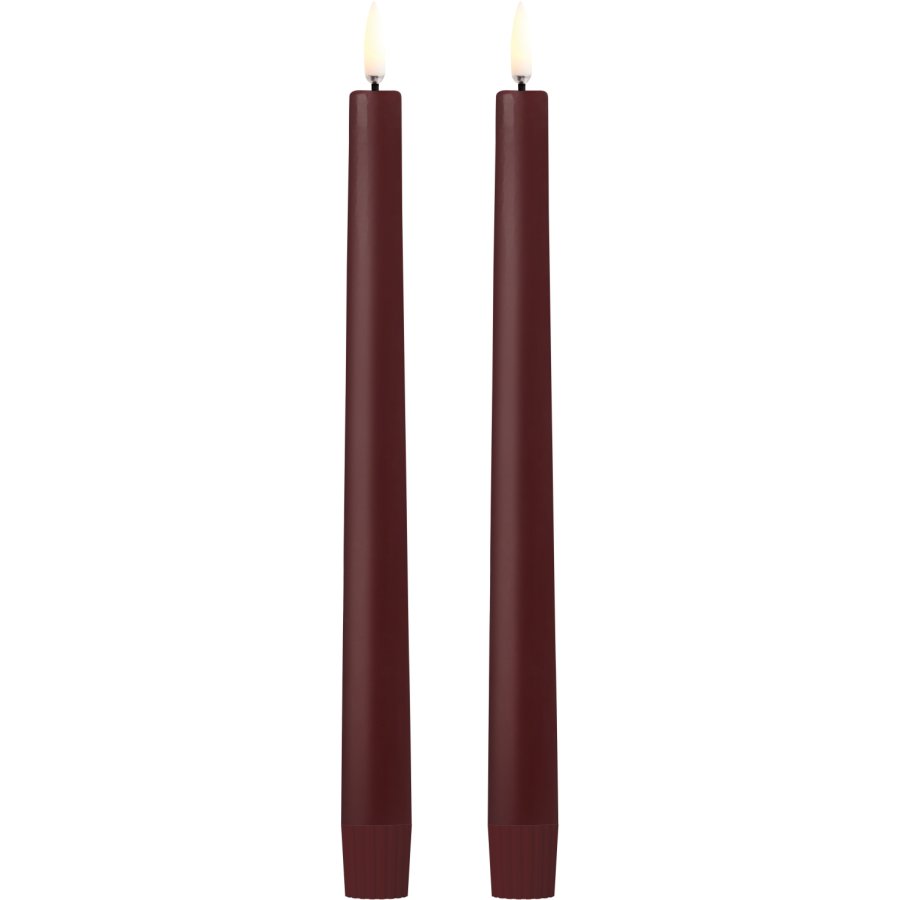 Uyuni Lighting Soft-fit Stabkerzen LED 2er Set Ø2,3xH25 cm, Wine Red