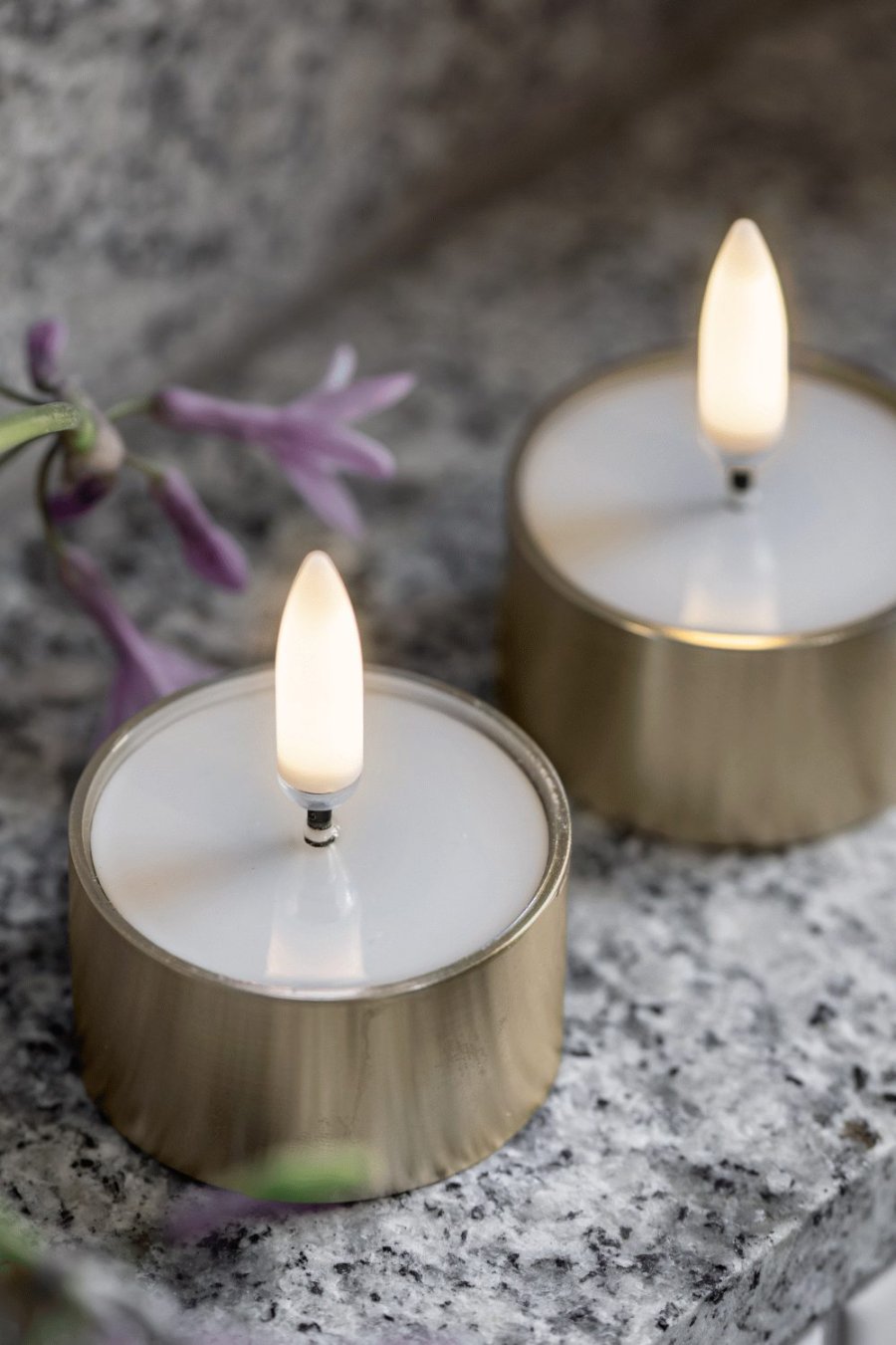 Uyuni Lighting Fyrfadslys m. Smelteeffekt LED 2 stk. �4,1xH2,3 cm, Messingfinish