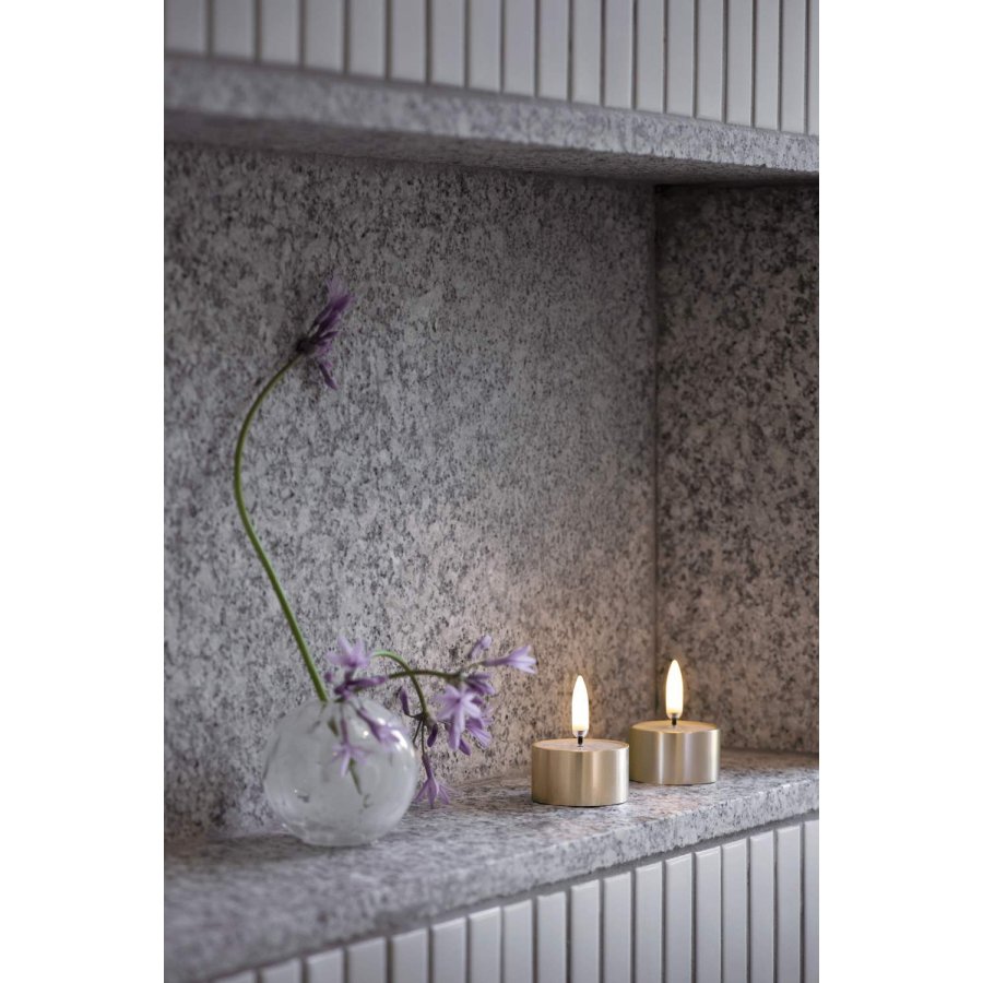 Uyuni Lighting Fyrfadslys m. Smelteeffekt LED 2 stk. �4,1xH2,3 cm, Messingfinish