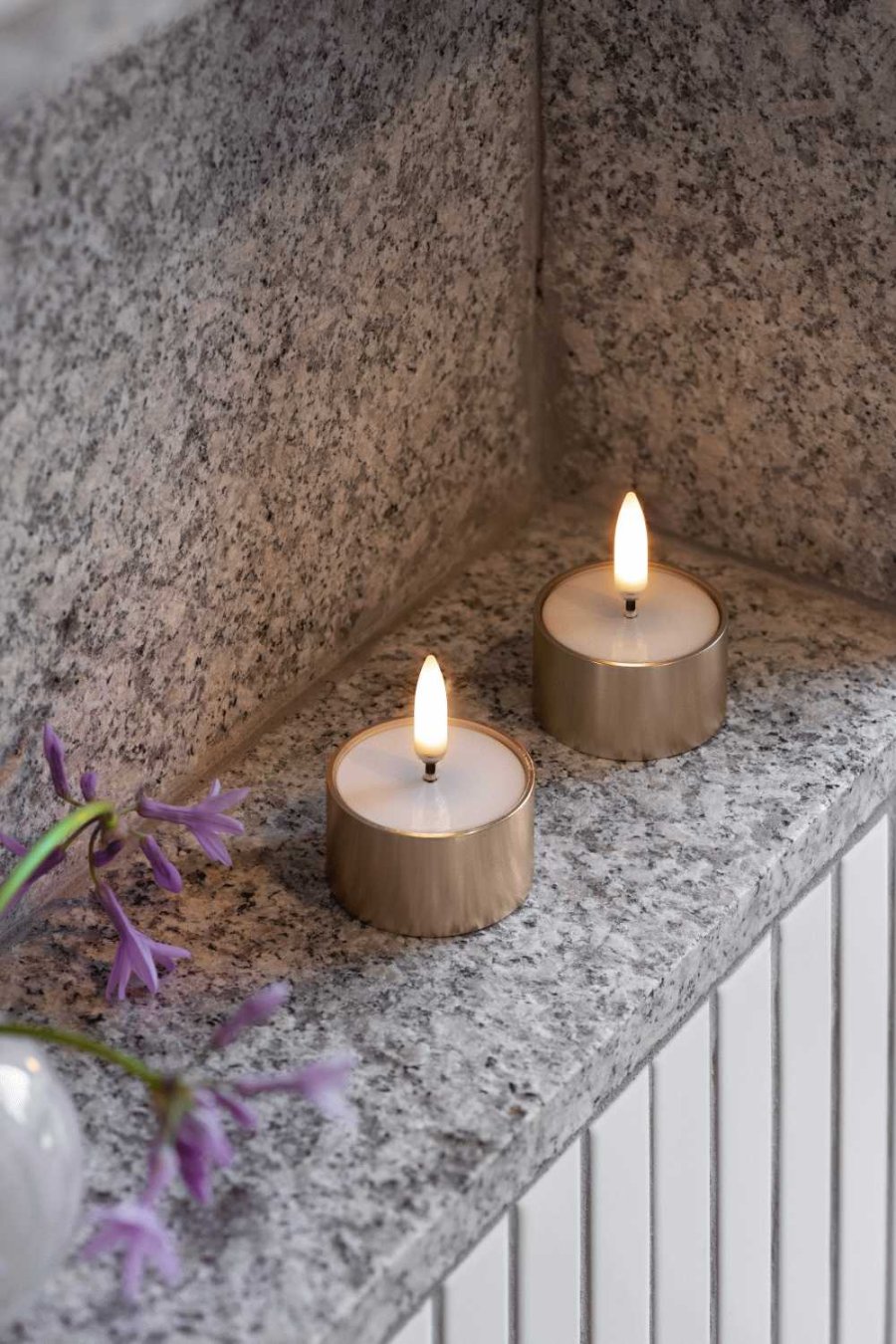 Uyuni Lighting Fyrfadslys m. Smelteeffekt LED 2 stk. �4,1xH2,3 cm, Messingfinish