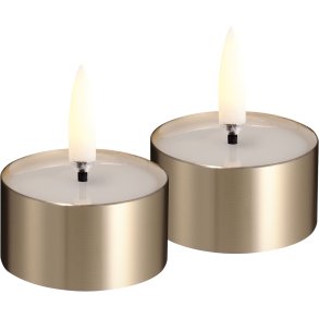 Uyuni Lighting Fyrfadslys m. Smelteeffekt LED 2 stk. �4,1xH2,3 cm, Messingfinish