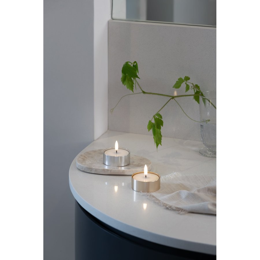 Uyuni Lighting Teelicht mit Schmelzeffekt LED 2er Set Ø6,3/H2,5 cm, Messing