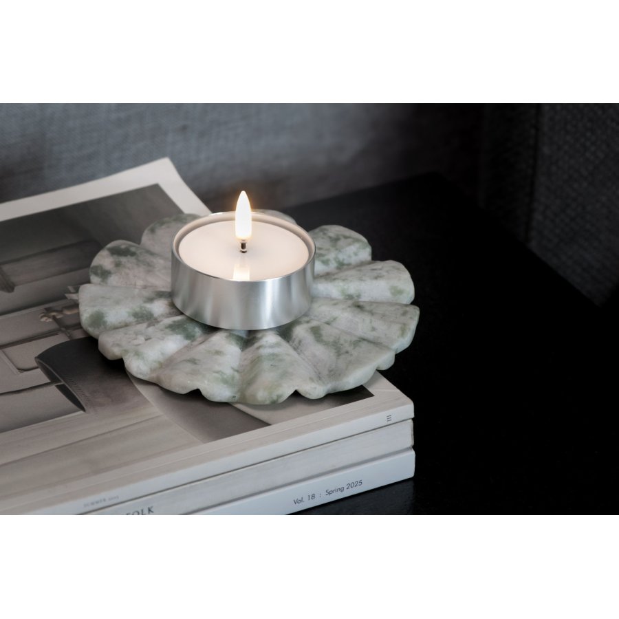 Uyuni Lighting Teelicht mit Schmelzeffekt LED 2er Set Ø6,3/H2,5 cm, Silber