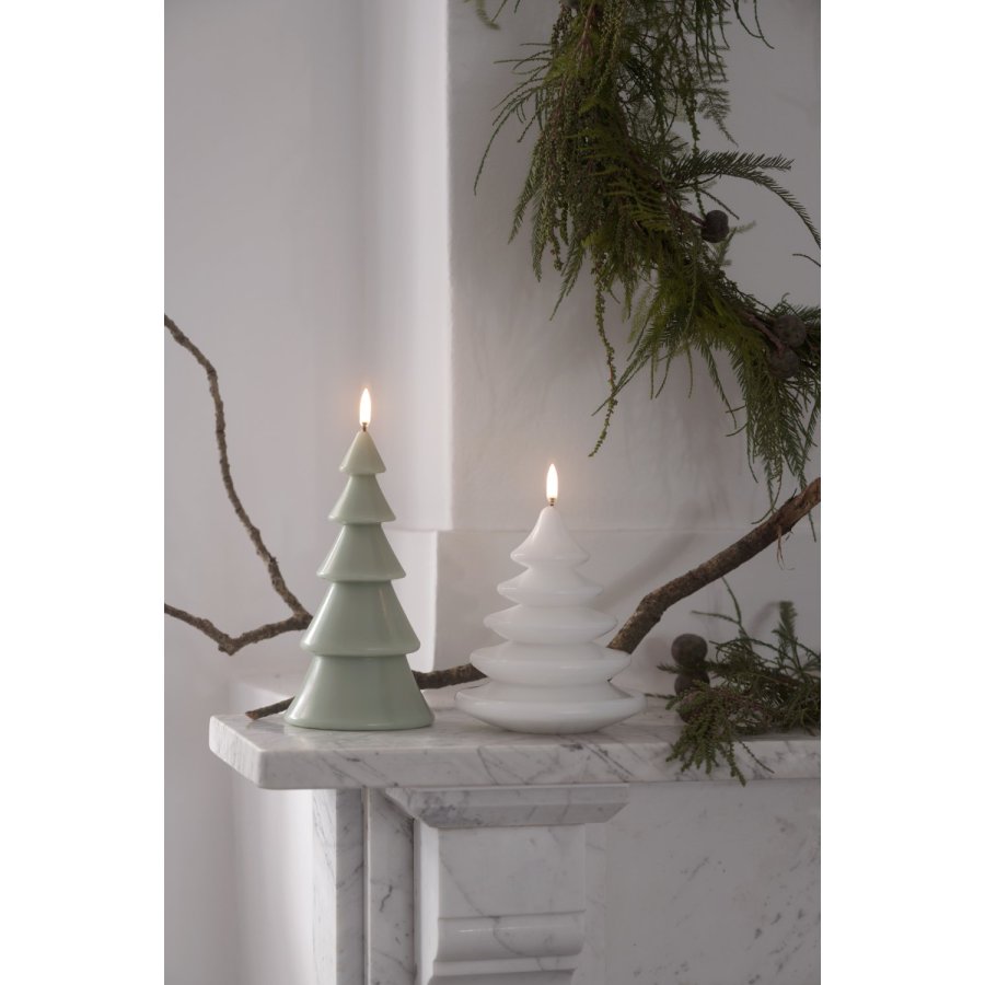 Uyuni Lighting Weihnachtsbaumkerze LED Ø13xH15 cm, Nordic White