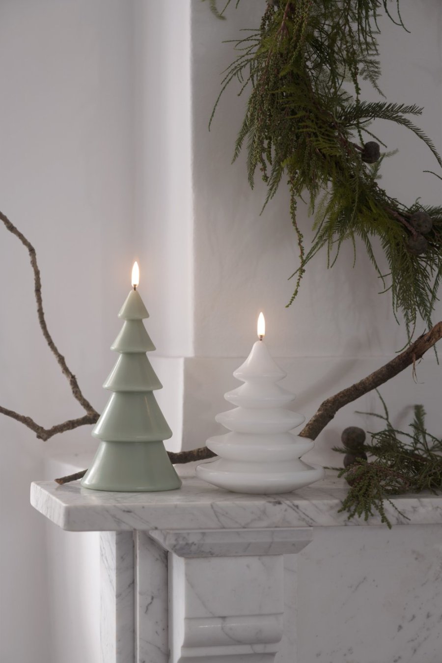 Uyuni Lighting Weihnachtsbaumkerze LED Ø13xH15 cm, Nordic White