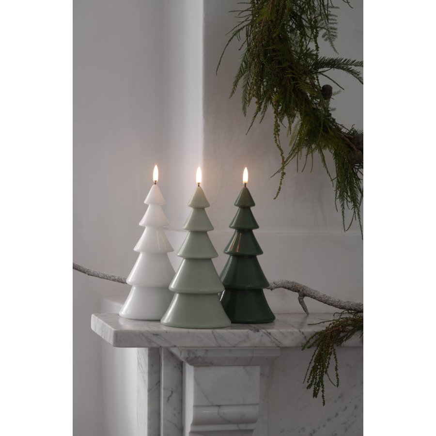 Uyuni Lighting Weihnachtsbaumkerze LED Ø10x20 cm, Nordic White