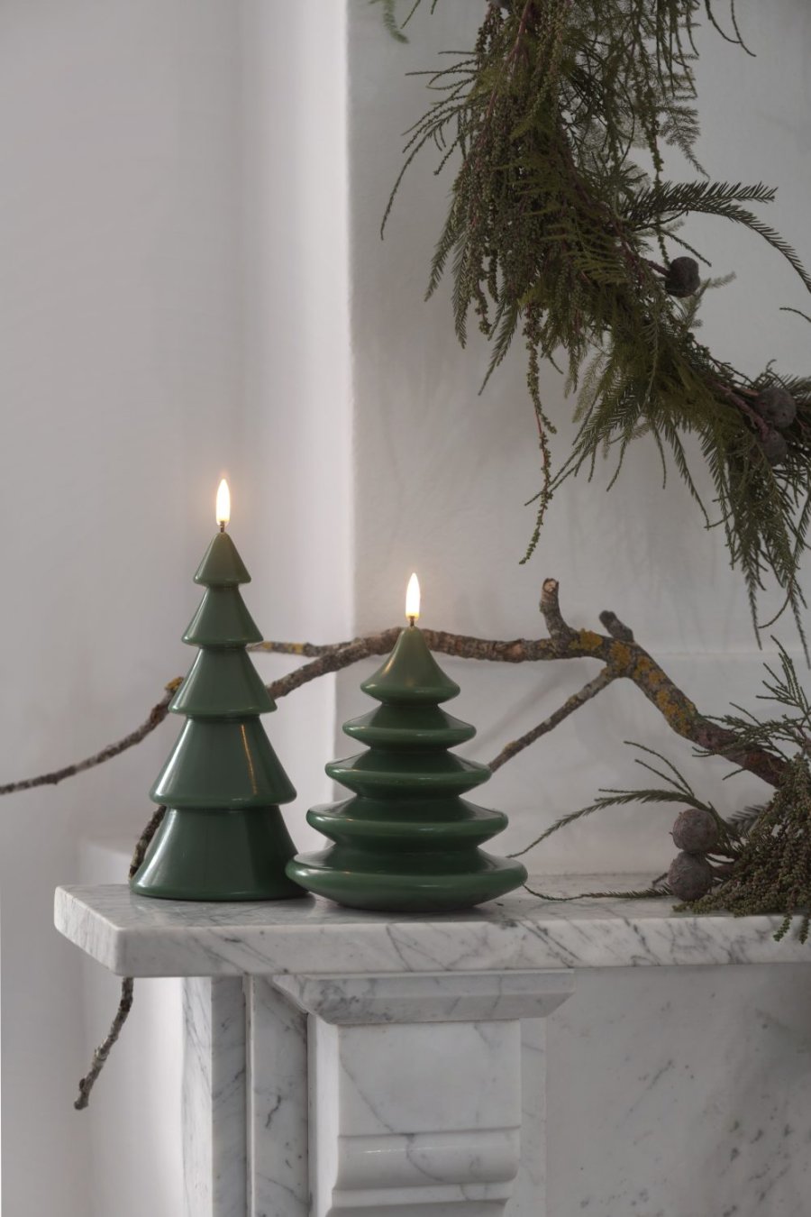 Uyuni Lighting Weihnachtsbaumkerze LED Ø10xH20 cm, Olive Green