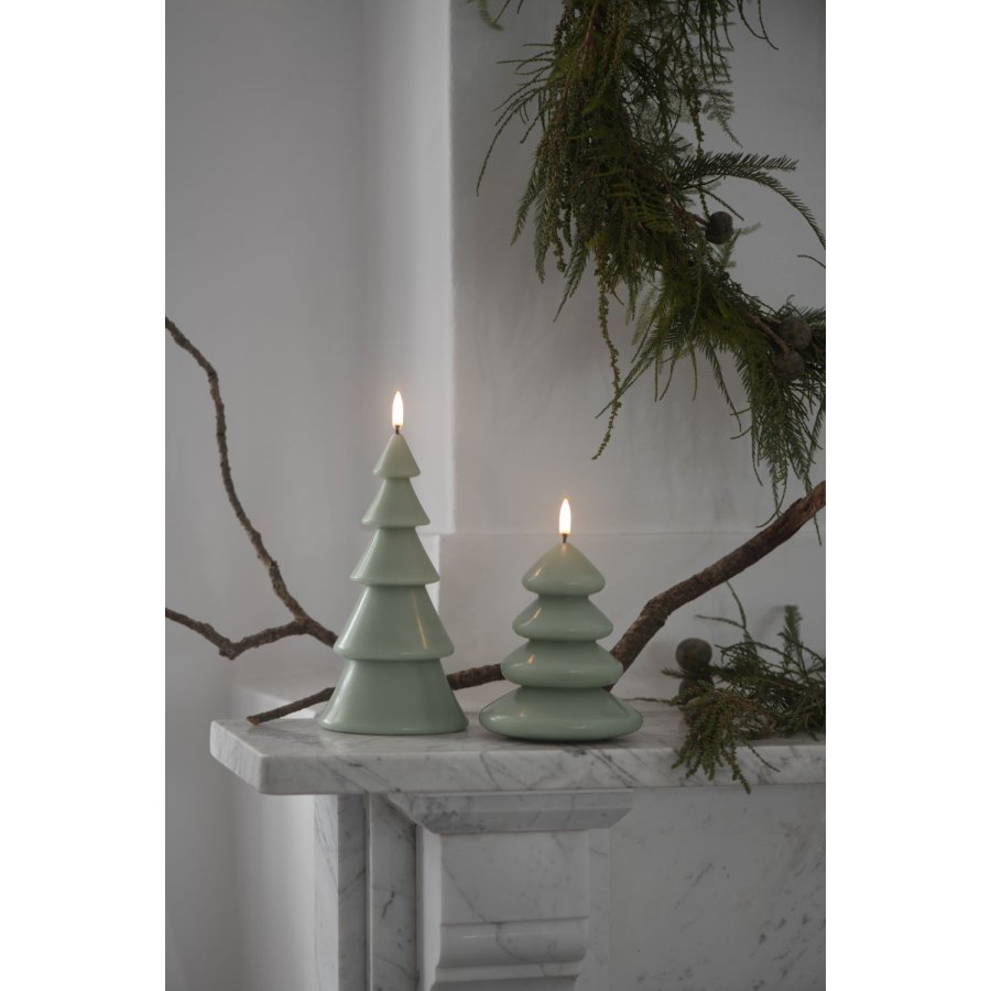 Uyuni Lighting Weihnachtsbaumkerze LED Ø10x20 cm, Sage Green