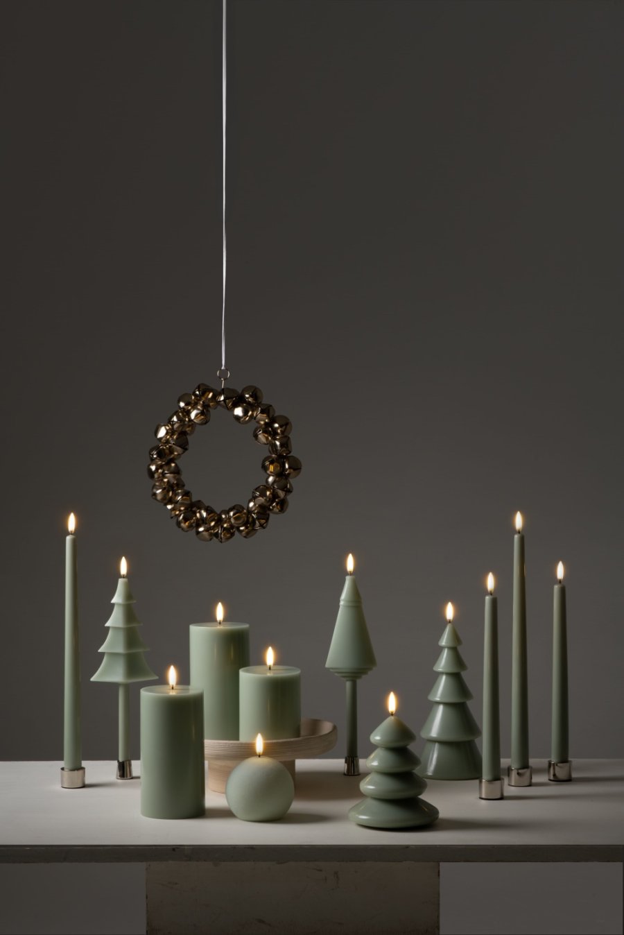 Uyuni Lighting Weihnachtsbaumkerze LED Ø10x20 cm, Sage Green