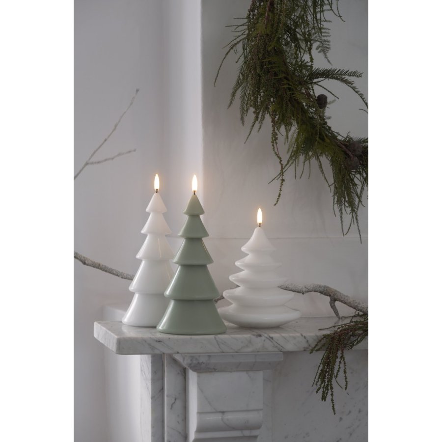 Uyuni Lighting Weihnachtsbaumkerze LED Ø11x13 cm, Nordic White