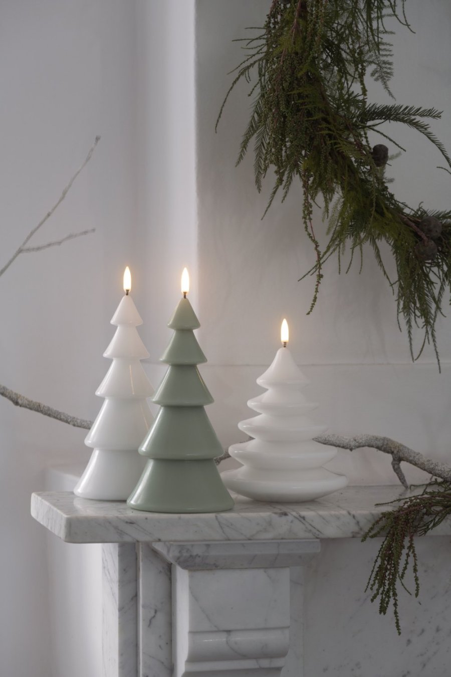 Uyuni Lighting Weihnachtsbaumkerze LED Ø11x13 cm, Nordic White