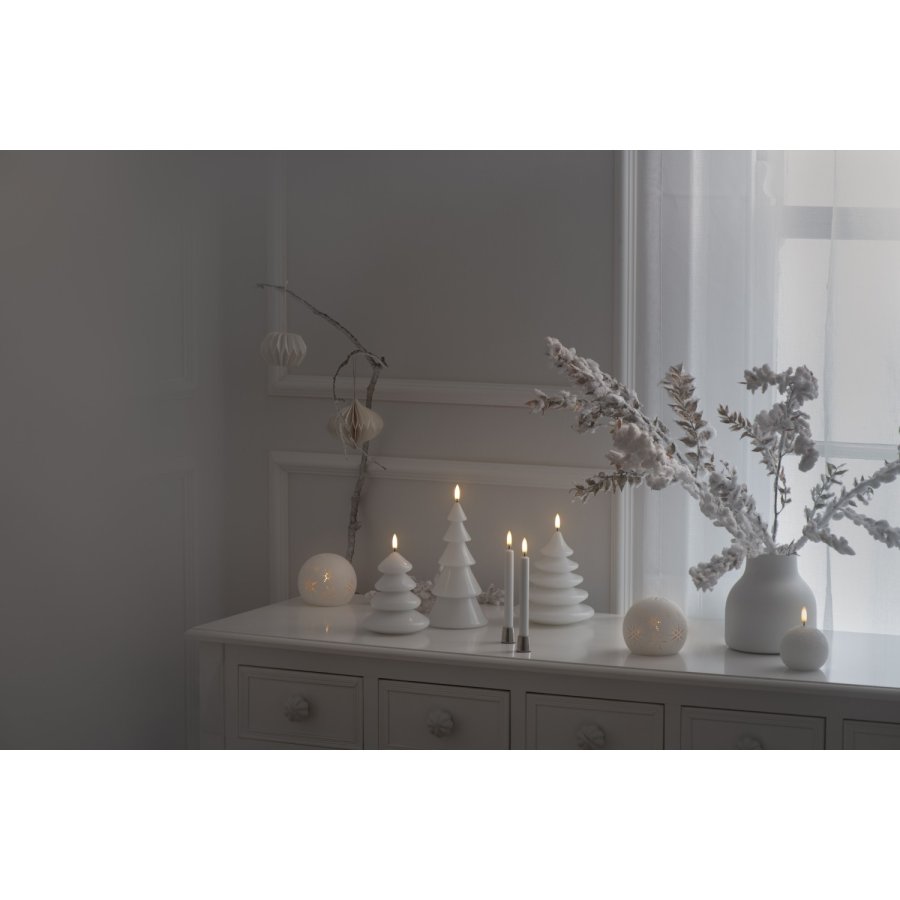 Uyuni Lighting Weihnachtsbaumkerze LED Ø11x13 cm, Nordic White